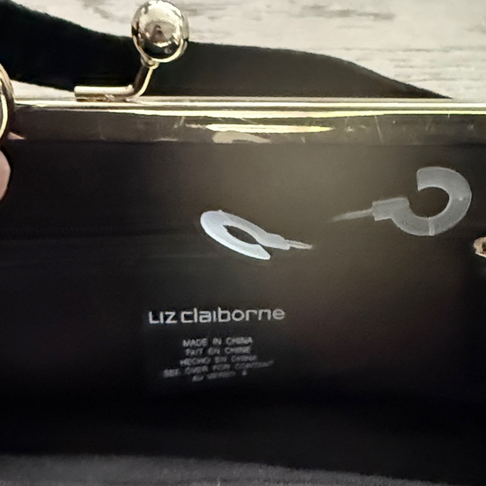 Liz Claiborne Black and Gold Clutch